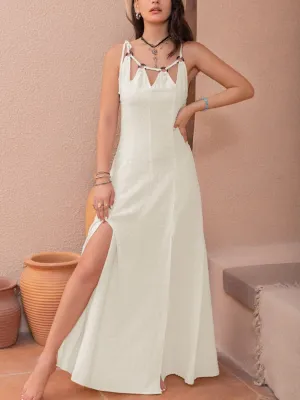 🌟 Swiss Dot Cutout Sleeveless Maxi Dress 🌟