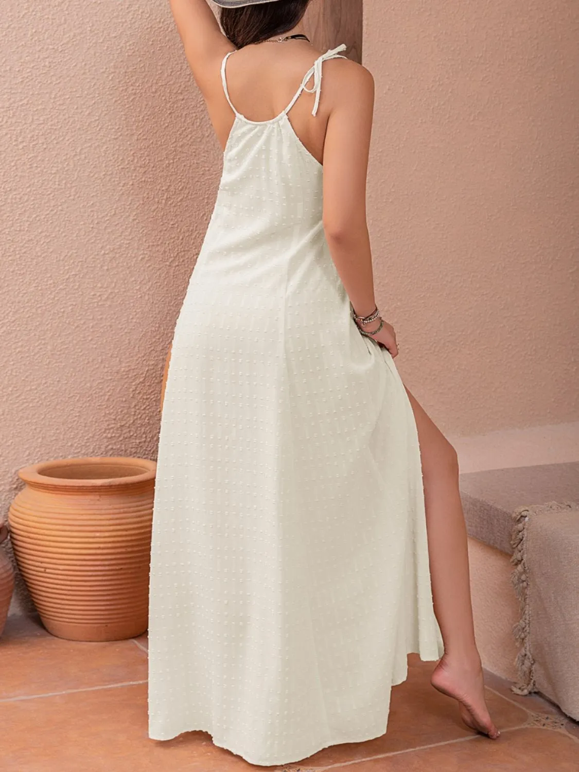 🌟 Swiss Dot Cutout Sleeveless Maxi Dress 🌟
