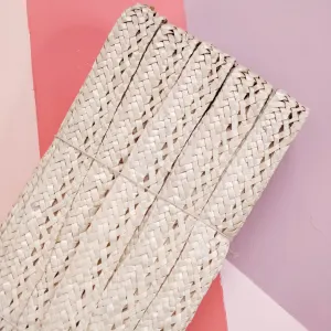20mm Wide Bleached Wheatgrass Open Lattice Edge Millinery Straw Braid
