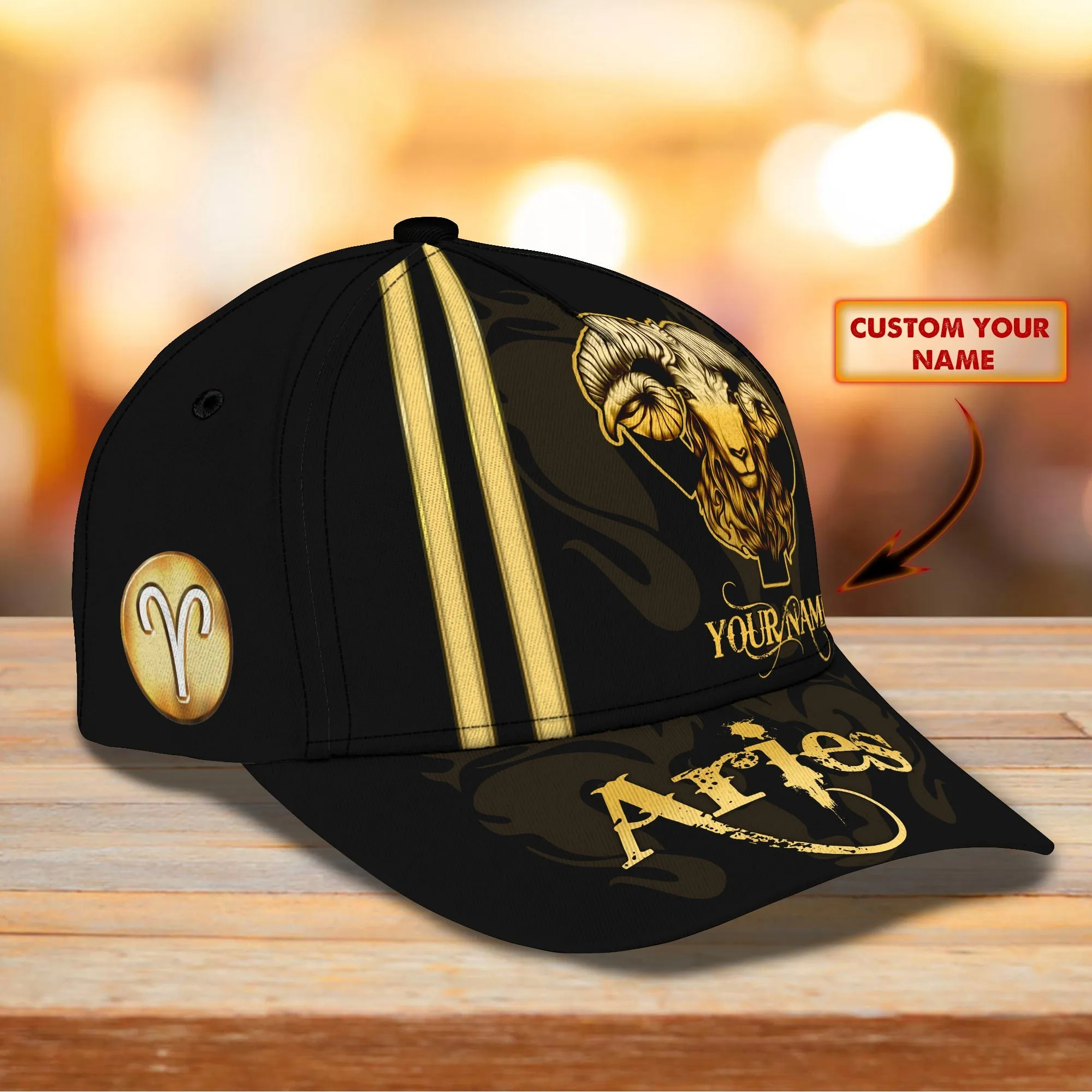 3D Classic Cap Aries Personalized Name Cap Namashops