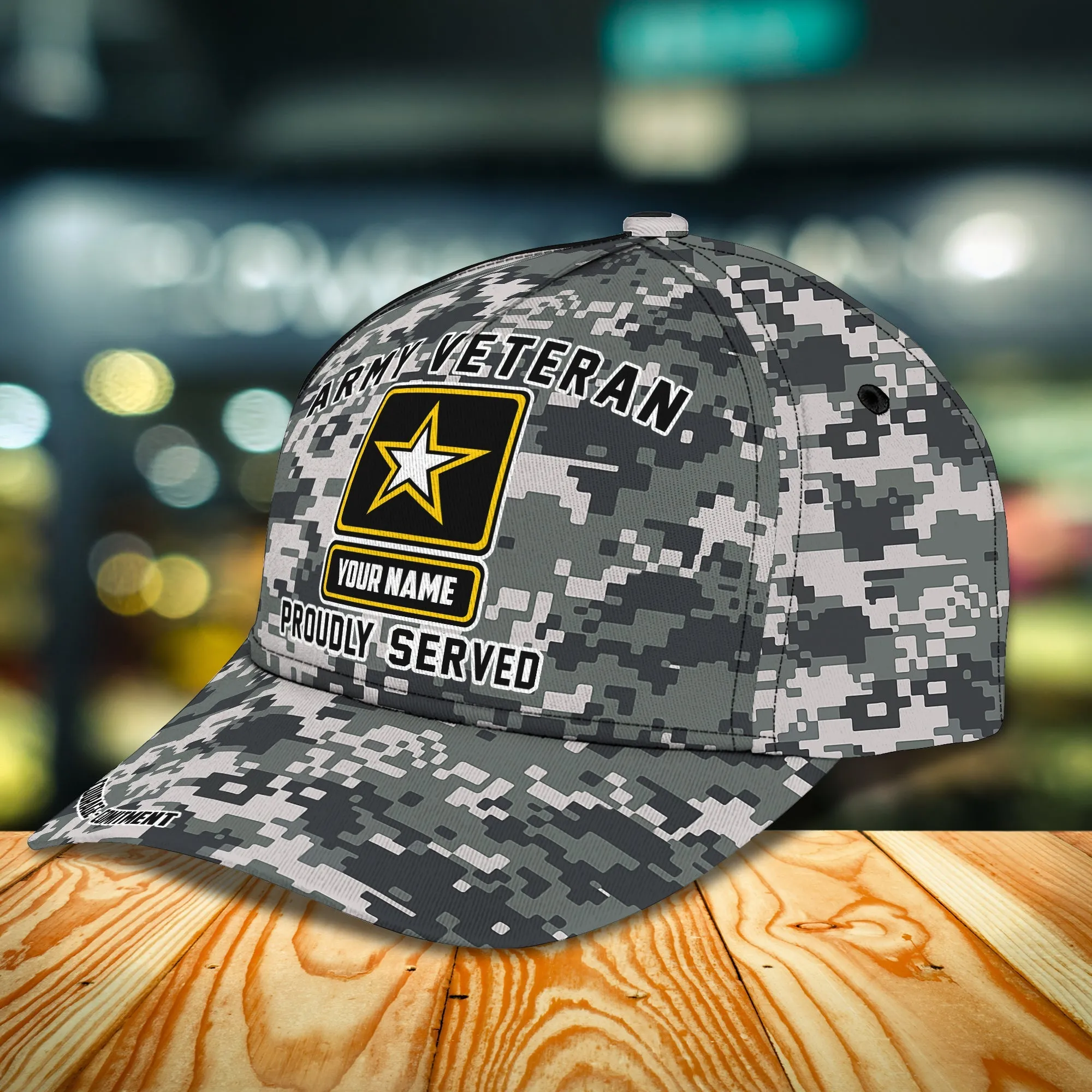 3D Classic Cap Army Veteran Personalized Name Cap 37 Namashops