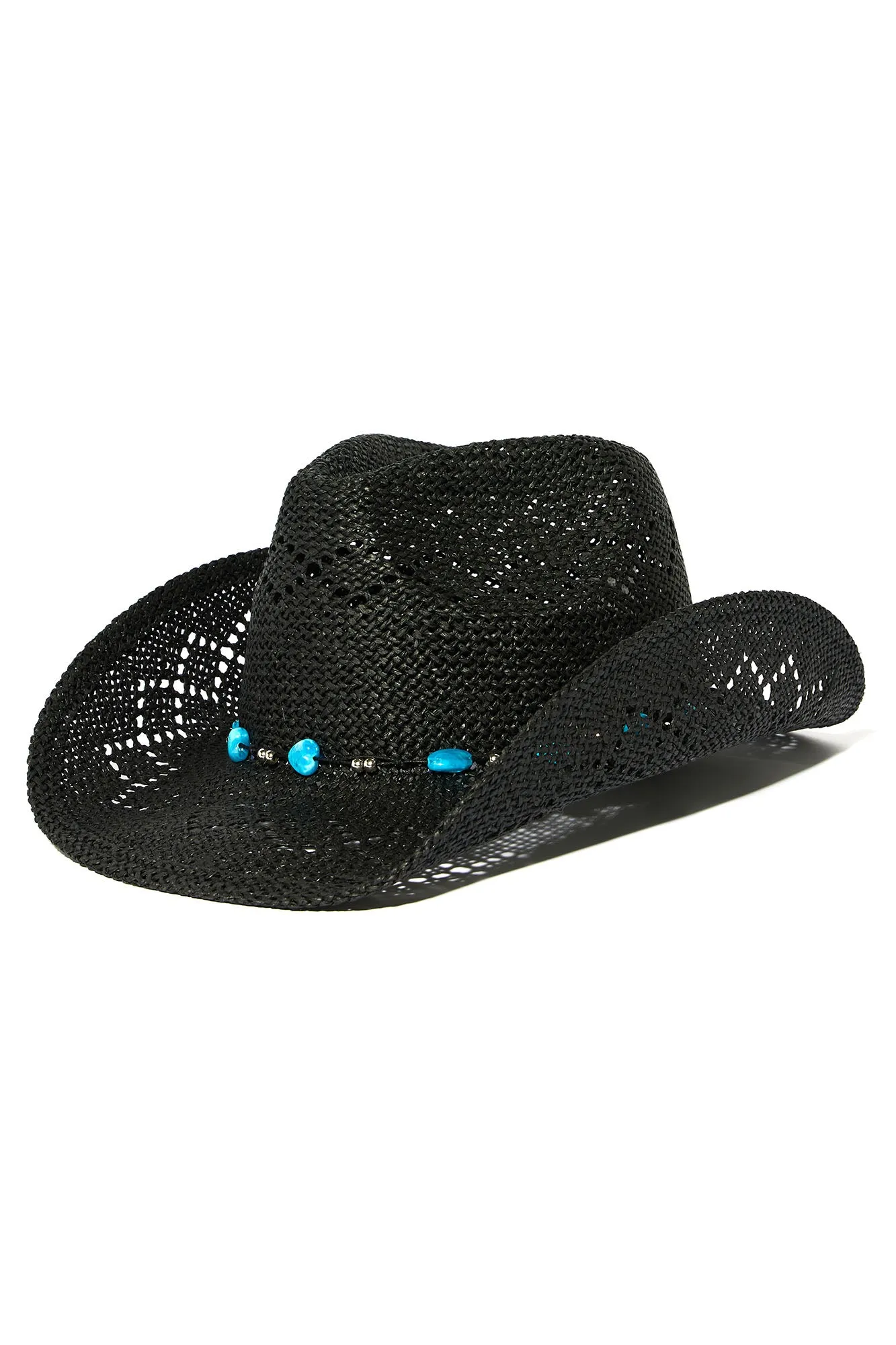 Along For The Ride Straw Hat - Black