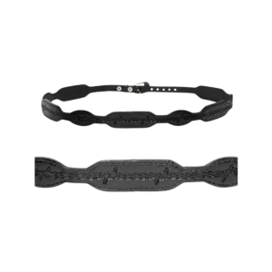 Austin Accent Unisex Scalloped Leather Black Hatband
