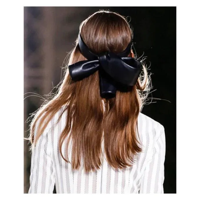 BALENCIAGA 2014 S/S  Black Leather Knot Headband | XS