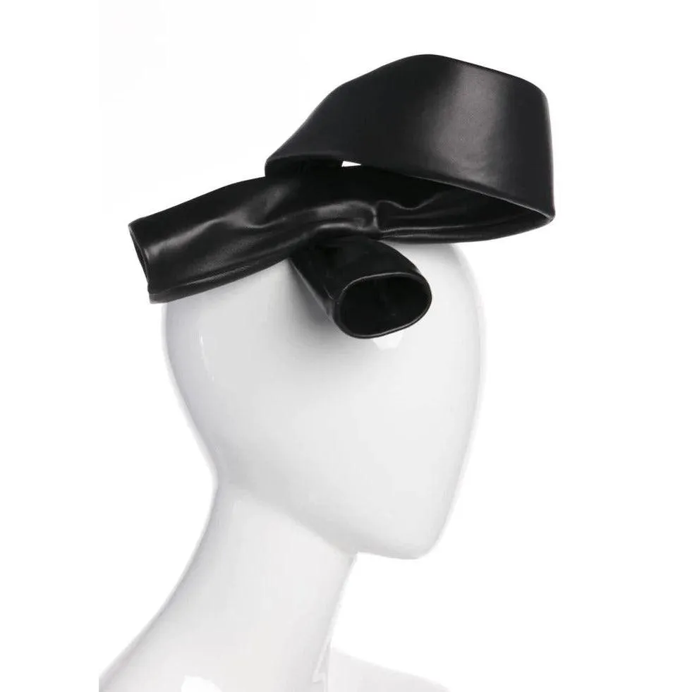 BALENCIAGA 2014 S/S  Black Leather Knot Headband | XS