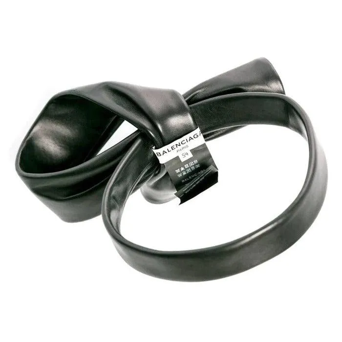 BALENCIAGA 2014 S/S  Black Leather Knot Headband | XS