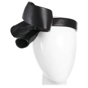 BALENCIAGA 2014 S/S  Black Leather Knot Headband | XS