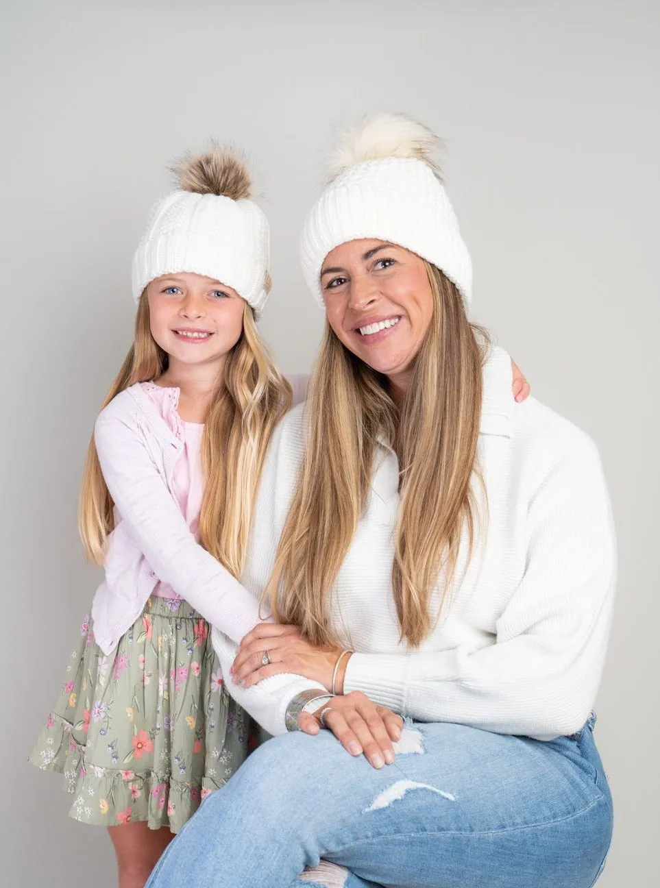 Beanie With Pom [Cream-34321]