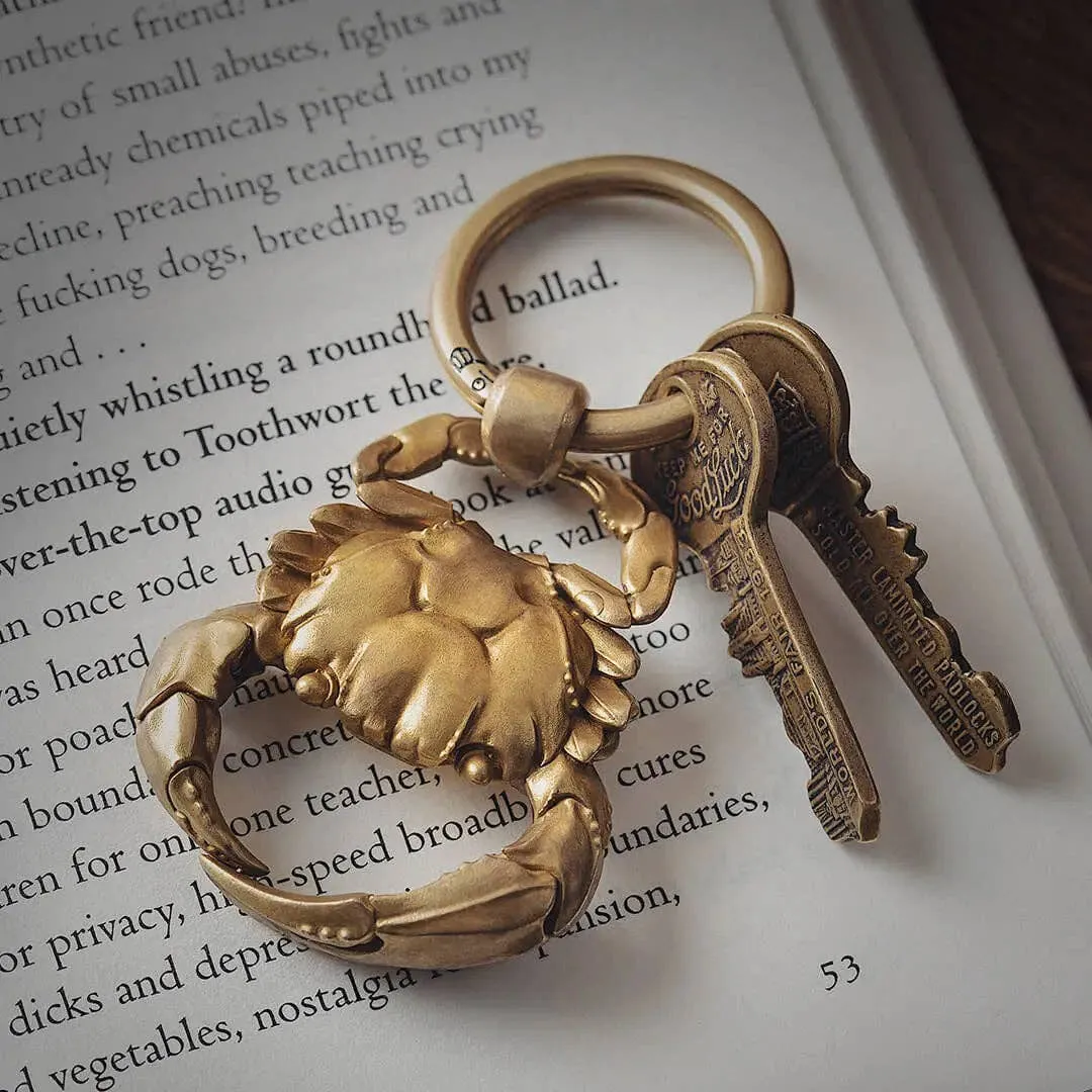 Brass Crab Keychain