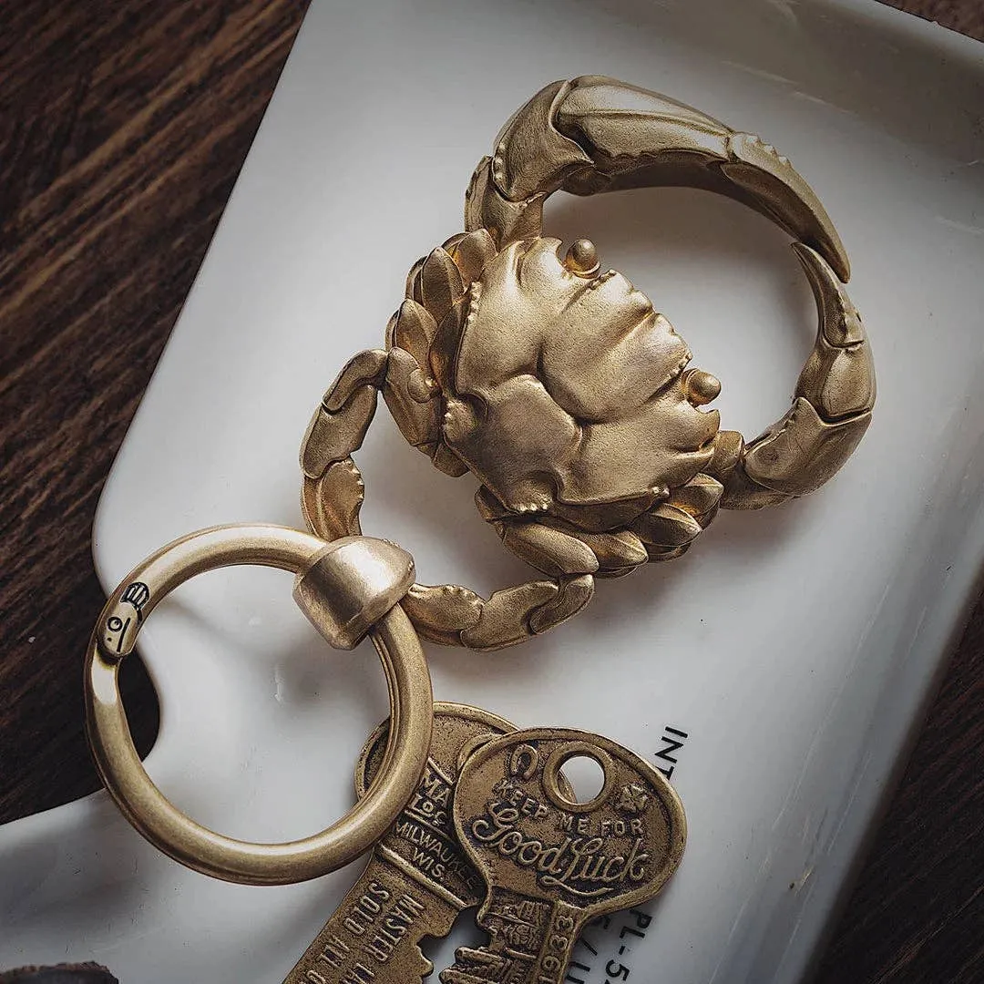 Brass Crab Keychain