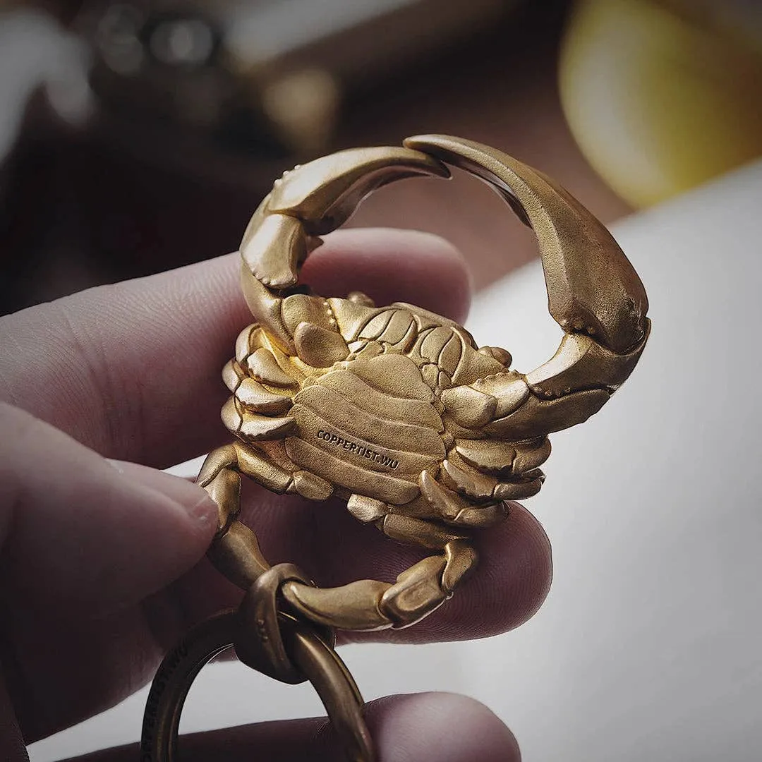 Brass Crab Keychain