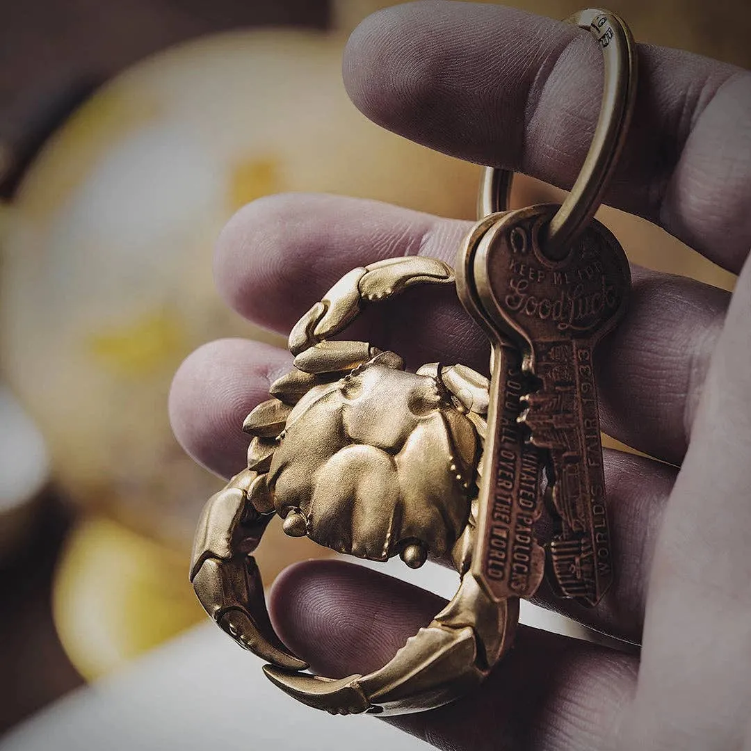 Brass Crab Keychain