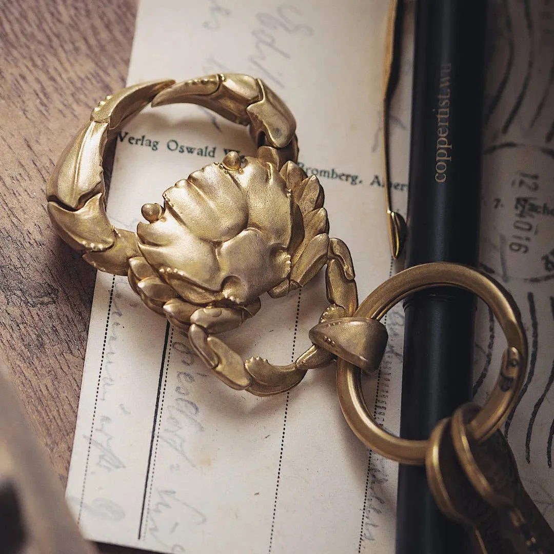 Brass Crab Keychain