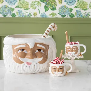 Brown Papa Noel Punch Bowl with Ladle