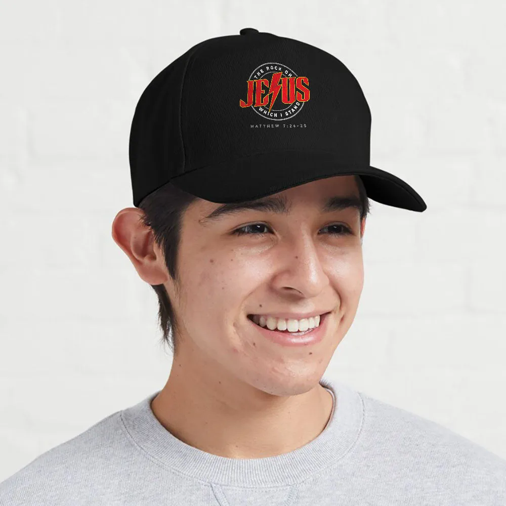 Christian Jesus Rock Band Matthew 7_24, Retro Vintage Cap