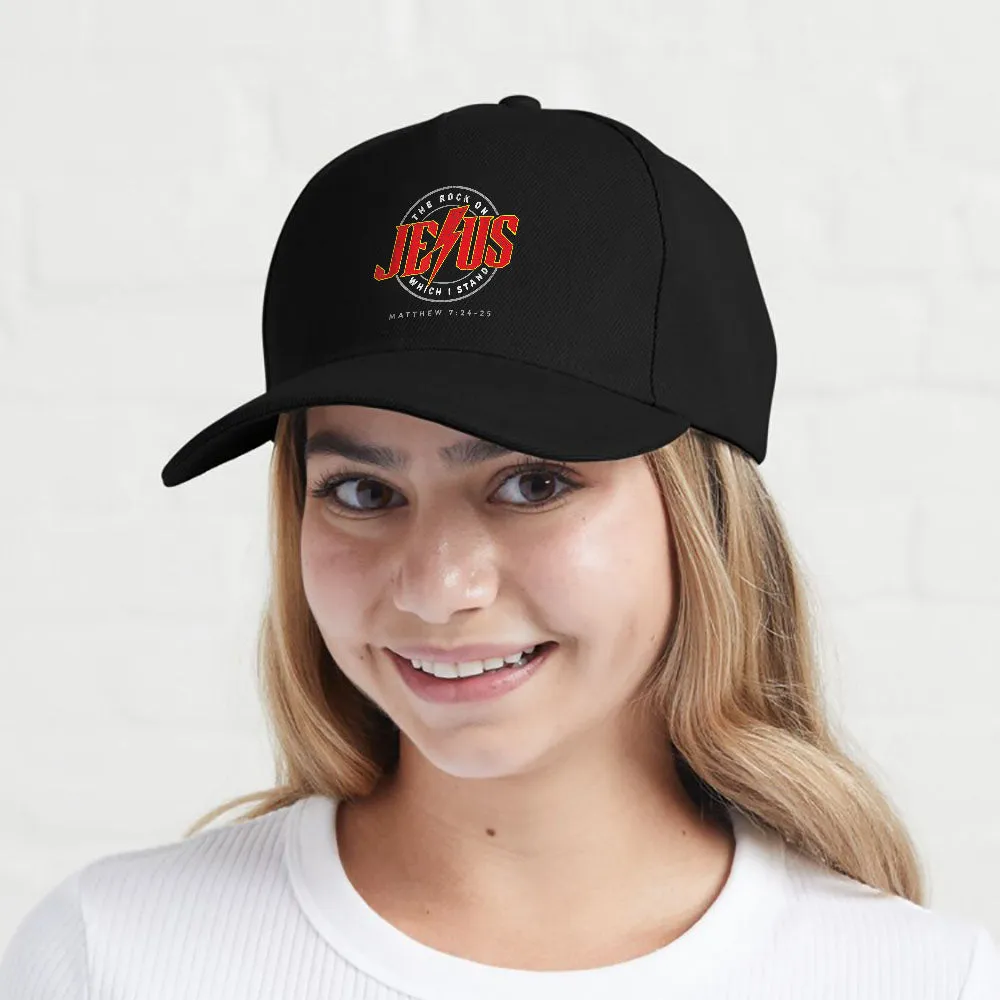 Christian Jesus Rock Band Matthew 7_24, Retro Vintage Cap