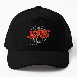 Christian Jesus Rock Band Matthew 7_24, Retro Vintage Cap