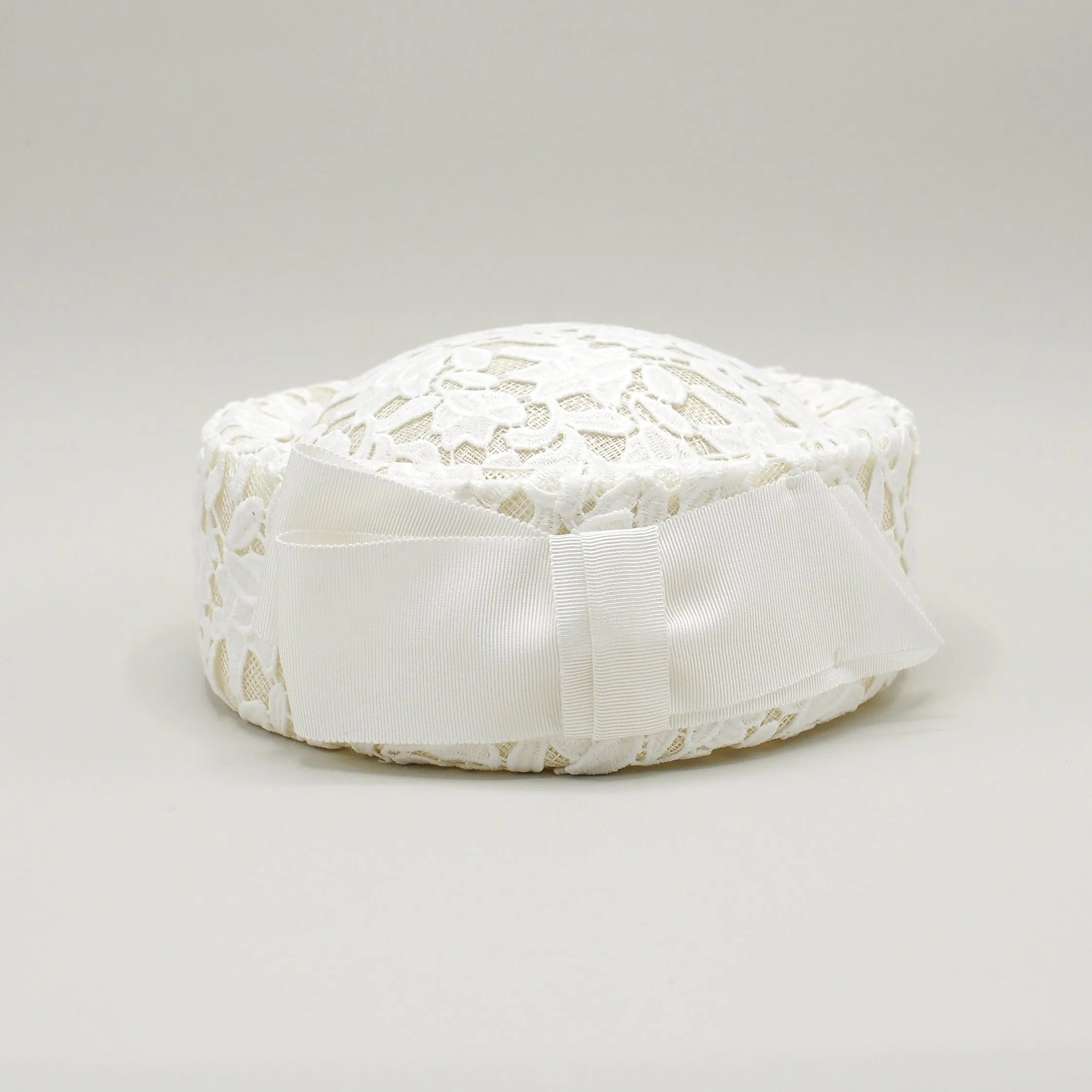 Claire: Guipure Lace Pillbox Hat