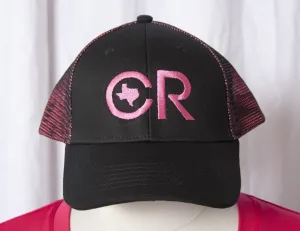 CR Ranchwear Black with Pink Mesh Snap Back Hat