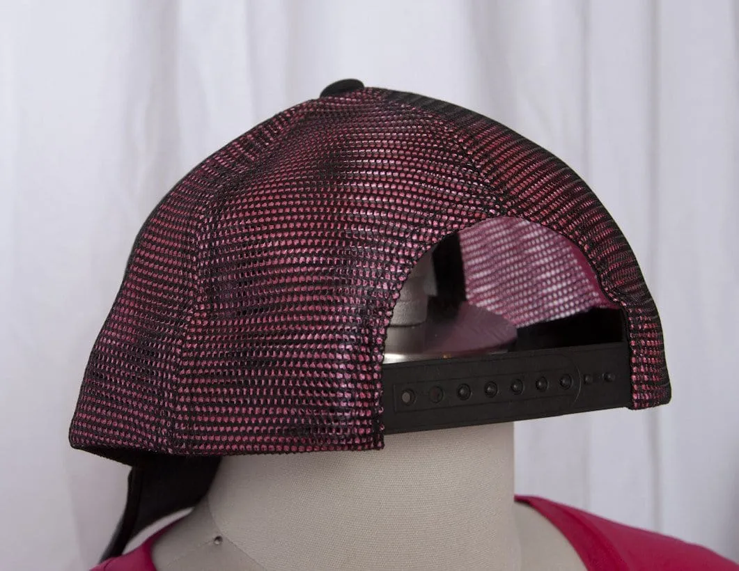 CR Ranchwear Black with Pink Mesh Snap Back Hat