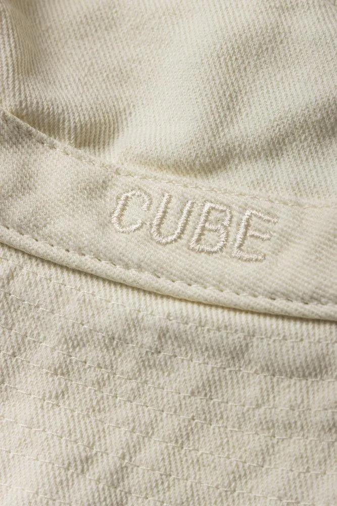 Cube Frayed Bucket Hat Stone