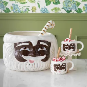Dark Brown Papa Noel Punch Bowl with Ladle