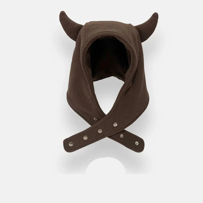 Dark Cute Little Devil Ear Puller Hat  Edgy Warmth for Hipsters