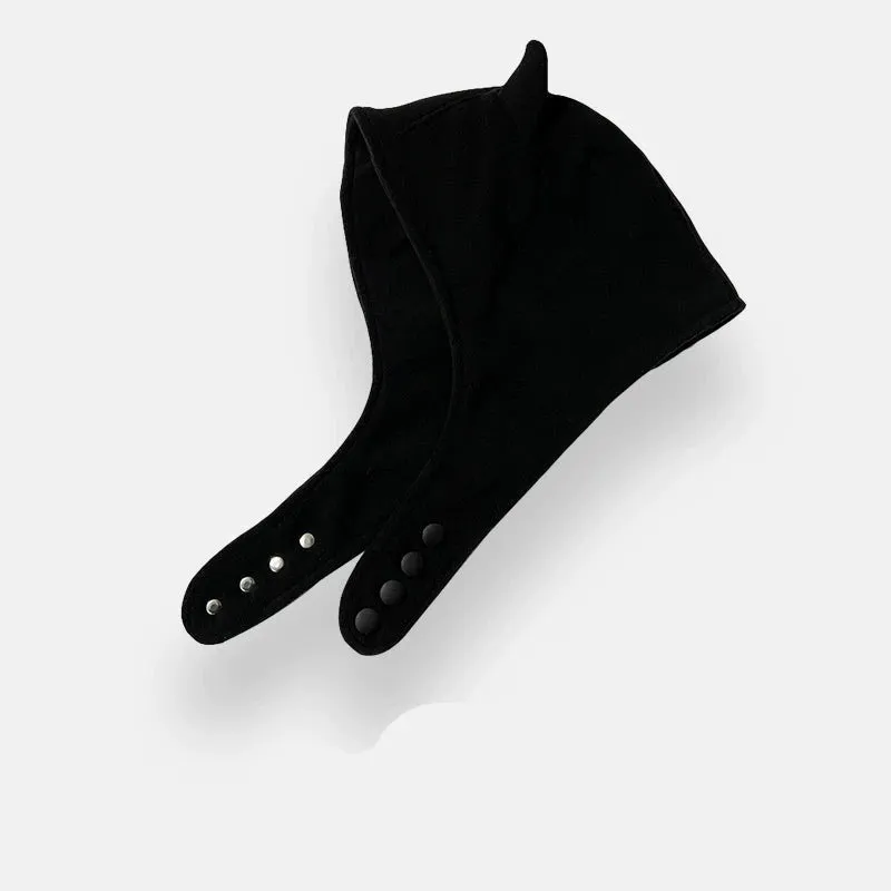 Dark Cute Little Devil Ear Puller Hat  Edgy Warmth for Hipsters