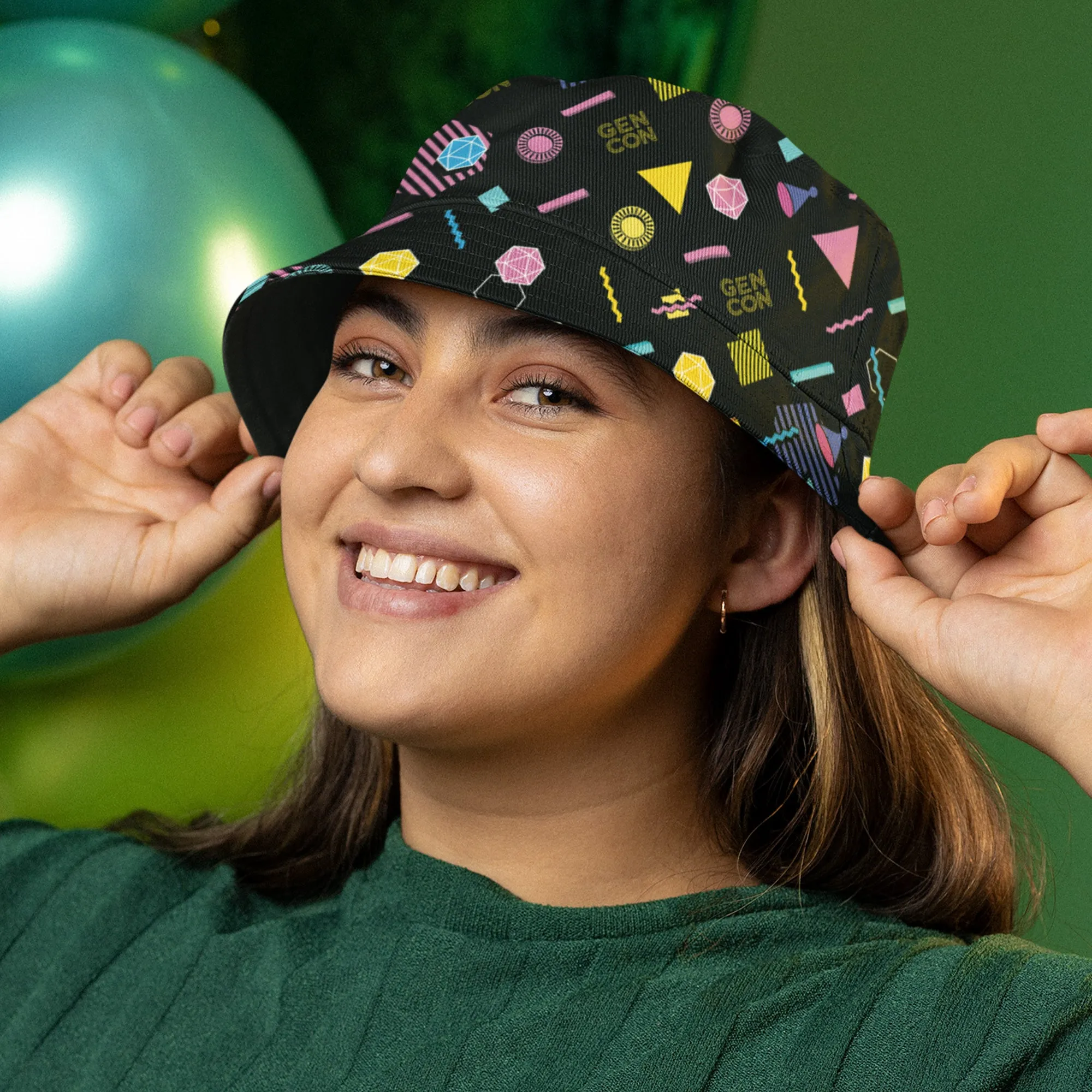 Gen Con Neon Arcade Vibes Reversible Bucket Hat