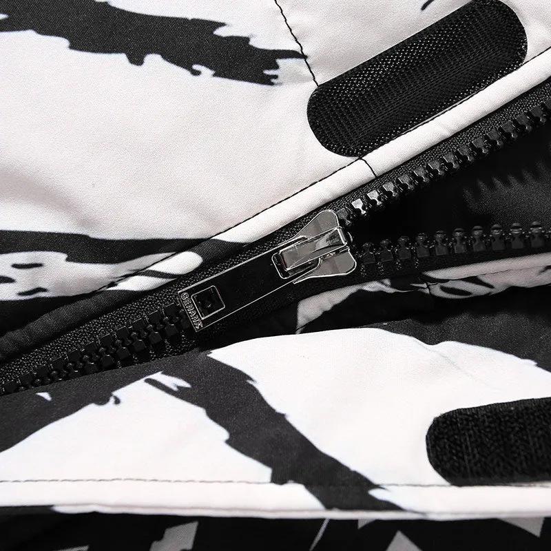 Hip Hop Comic Padded Coat With Removable Cap