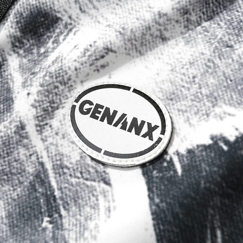 Hip Hop Graffiti Print Fleece Hooded Padded Coat