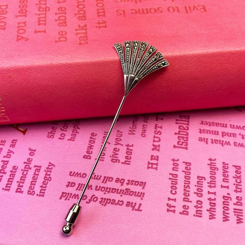 Jane Austen Regency Hat Pin - Silver and Marcasite