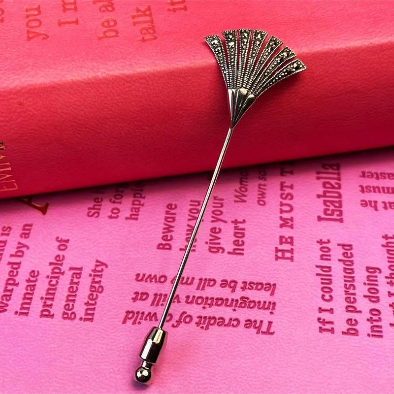 Jane Austen Regency Hat Pin - Silver and Marcasite