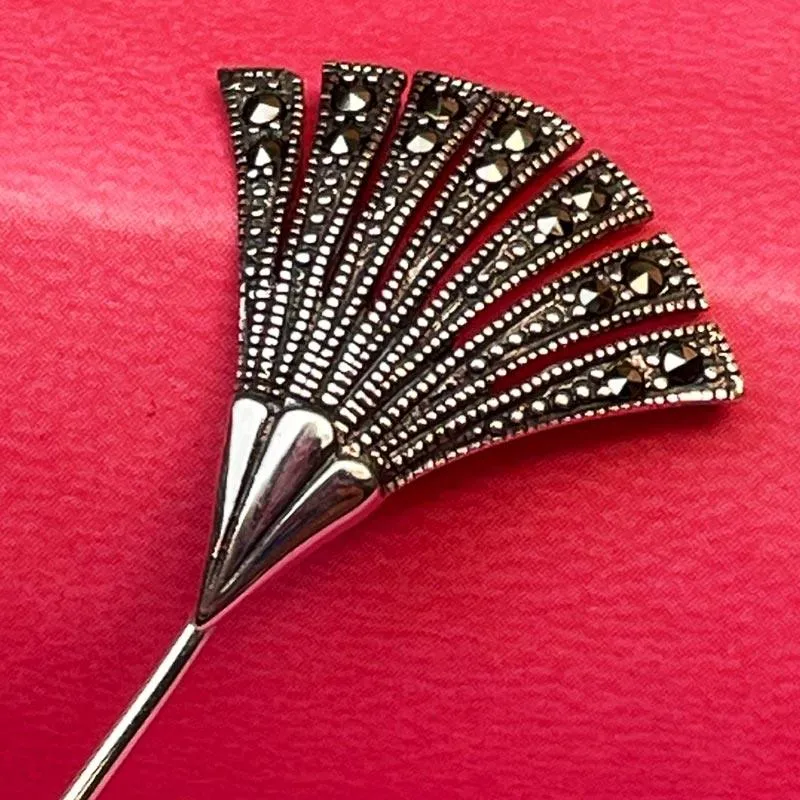 Jane Austen Regency Hat Pin - Silver and Marcasite