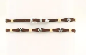M&F Star Leather Scalloped Star Conchos Hatband 0297044