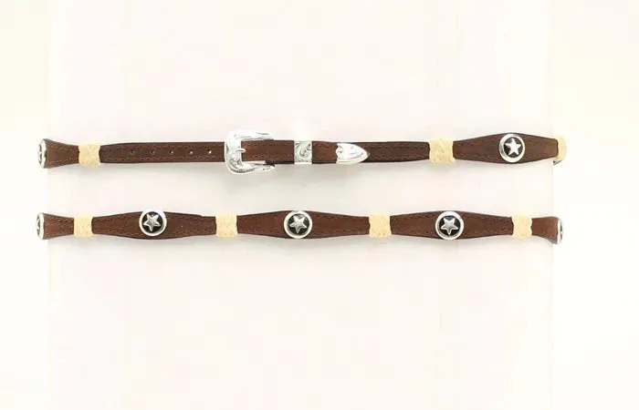 M&F Star Leather Scalloped Star Conchos Hatband 0297044