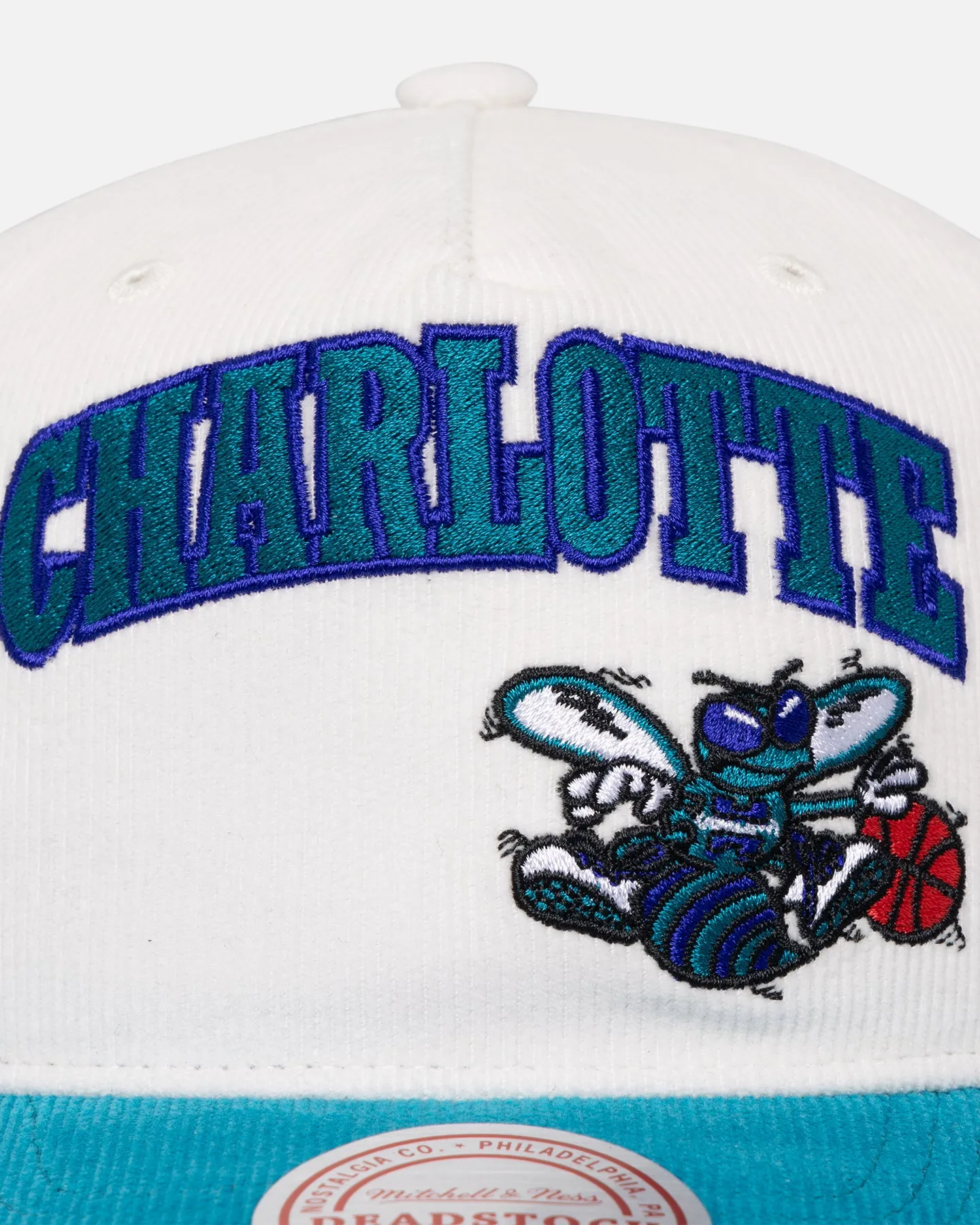 Mitchell & Ness Charlotte Hornets History Origin Snapback White/Teal