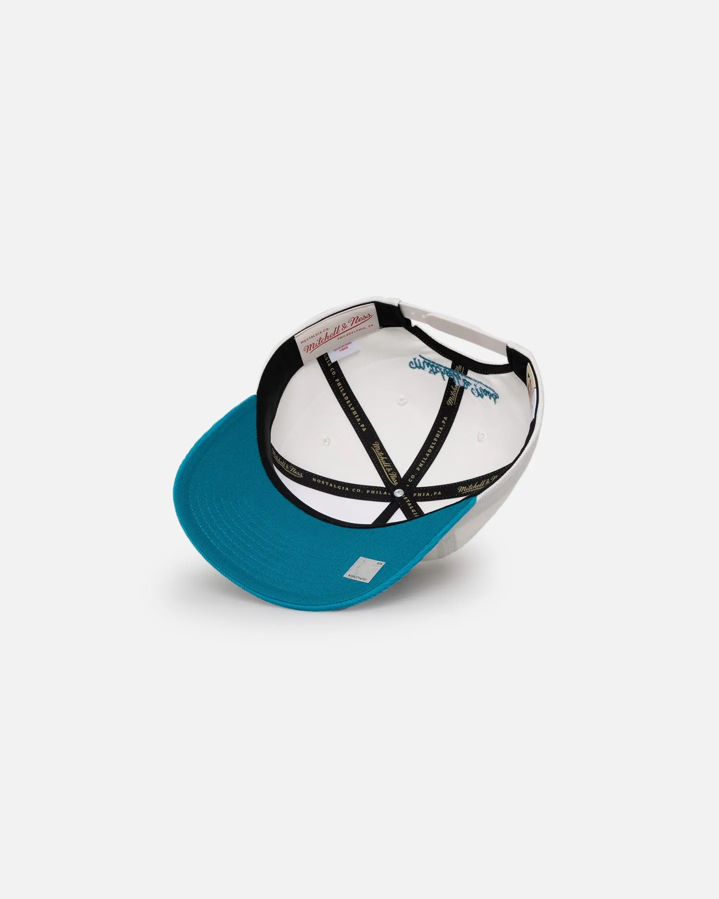 Mitchell & Ness Charlotte Hornets History Origin Snapback White/Teal
