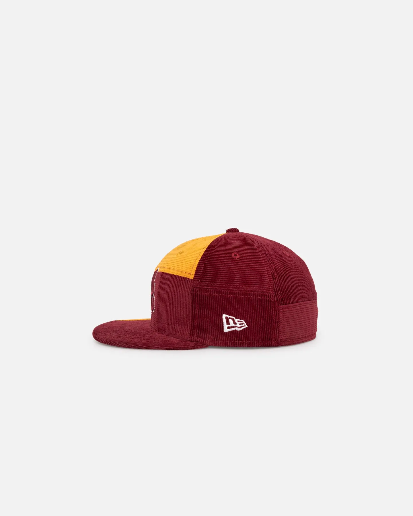 New Era Atlanta Braves 'Maroon Patchwork Corduroy' 59FIFTY Fitted Maroon/Yellow