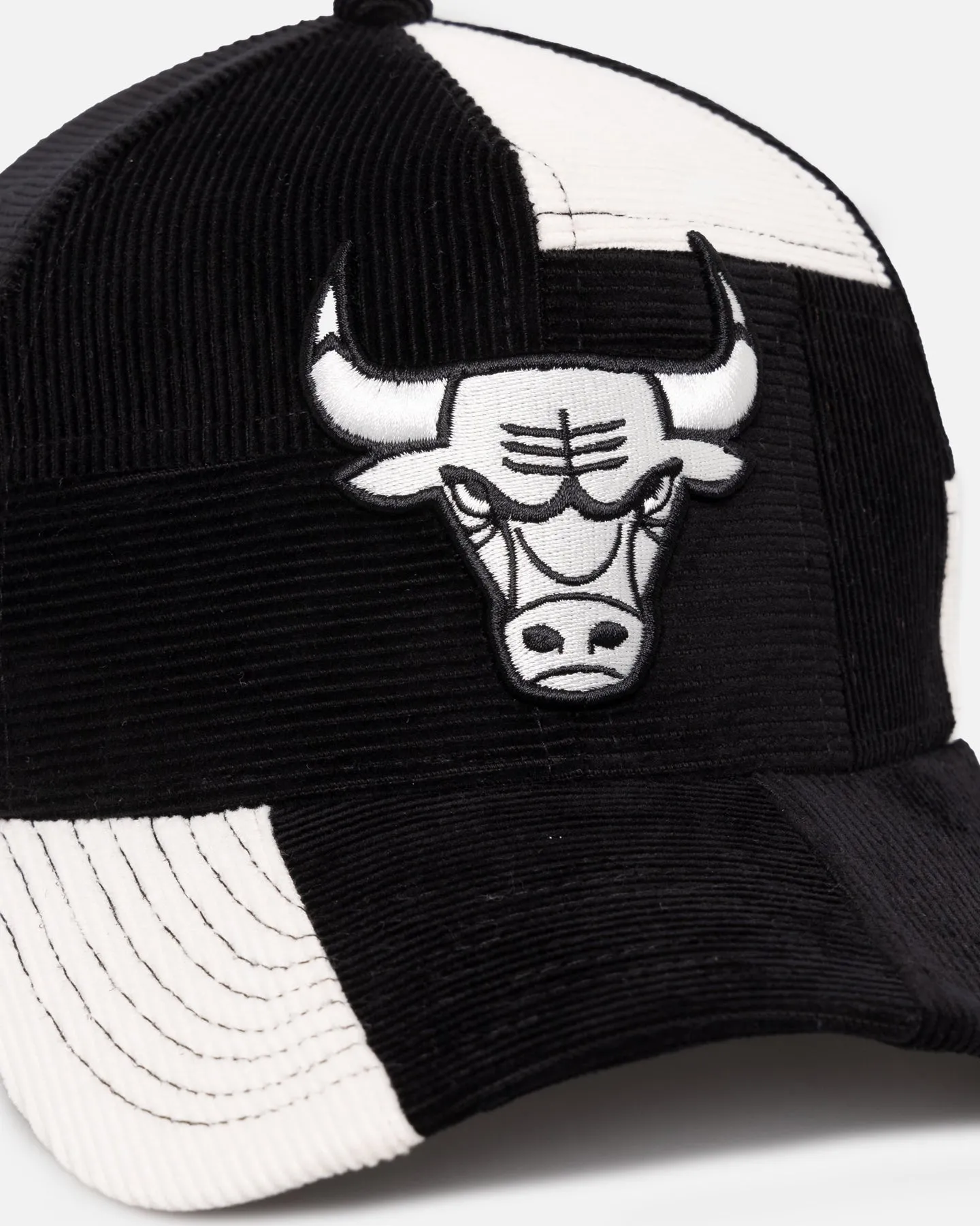 New Era Chicago Bulls 'Patchwork Corduroy' 9FORTY A-Frame Snapback Black/Cream