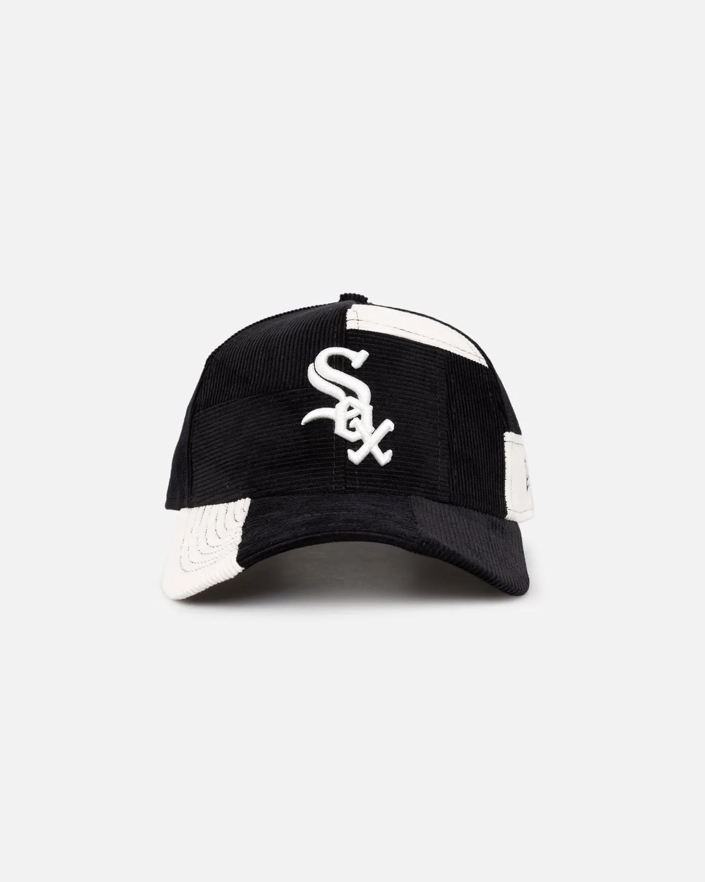 New Era Chicago White Sox 'Patchwork Corduroy' 9FORTY A-Frame Snapback Black/Cream