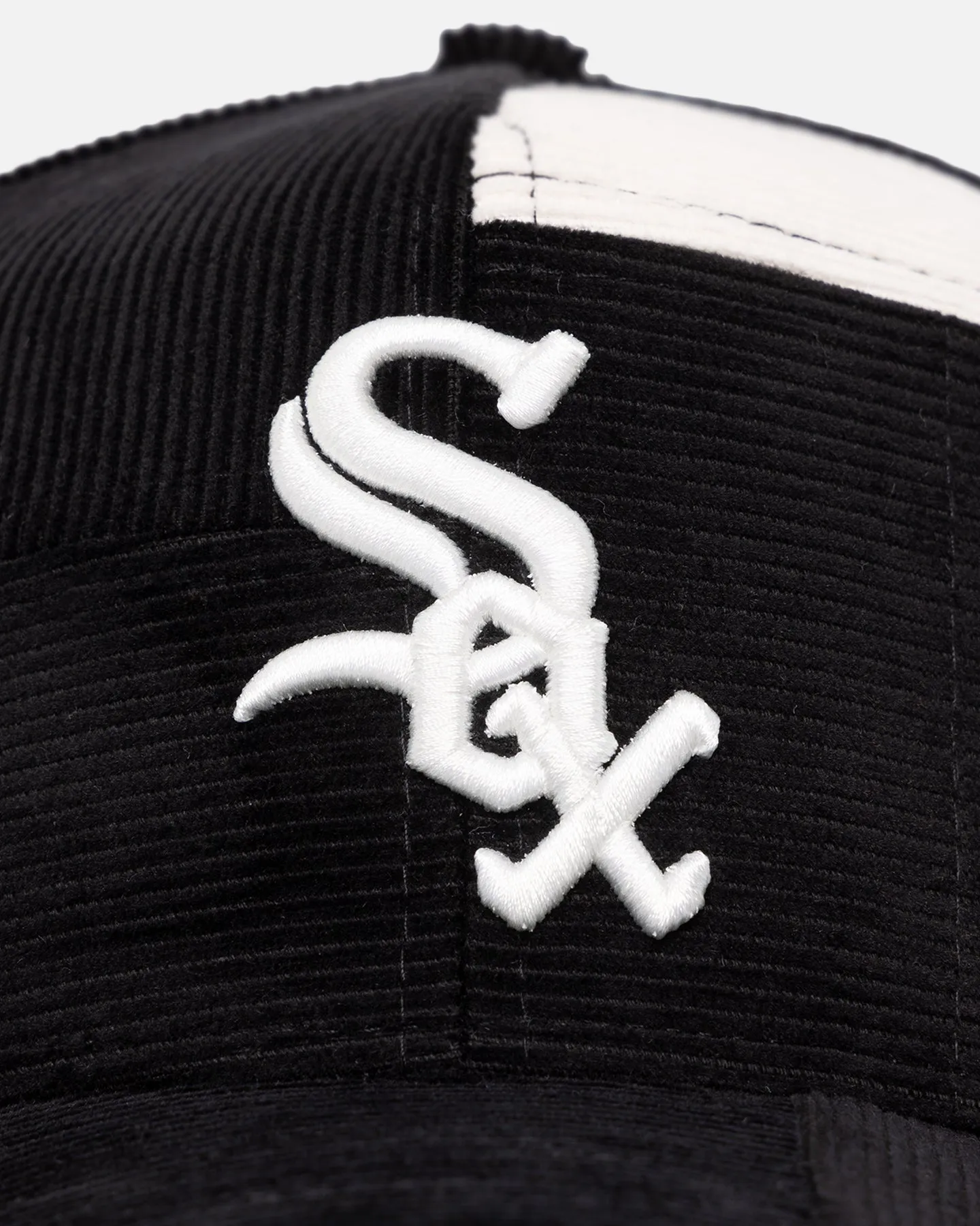 New Era Chicago White Sox 'Patchwork Corduroy' 9FORTY A-Frame Snapback Black/Cream