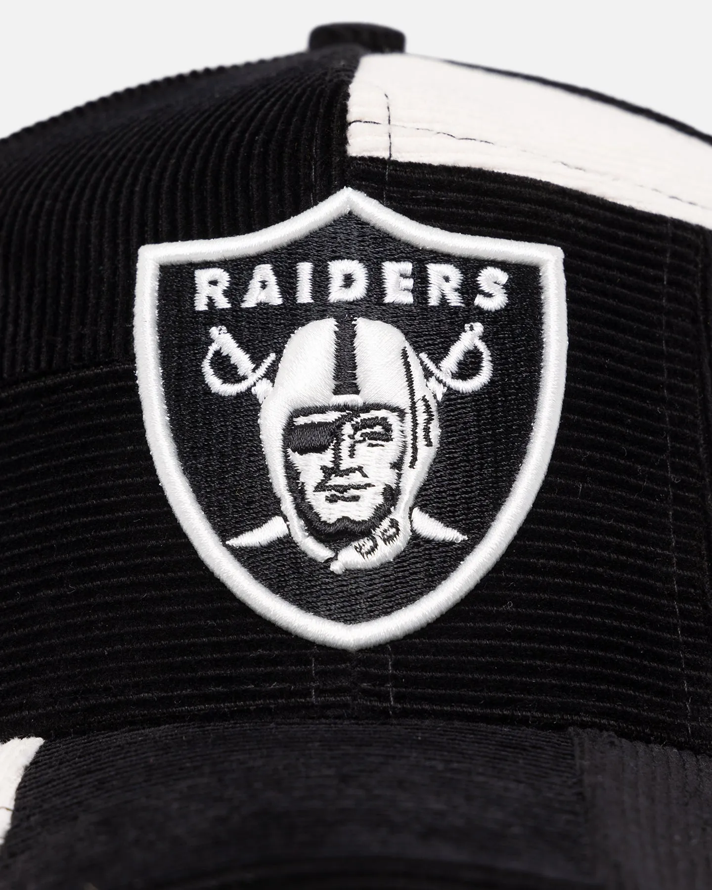 New Era Las Vegas Raiders 'Patchwork Corduroy' 9FORTY A-Frame Snapback Black/Cream