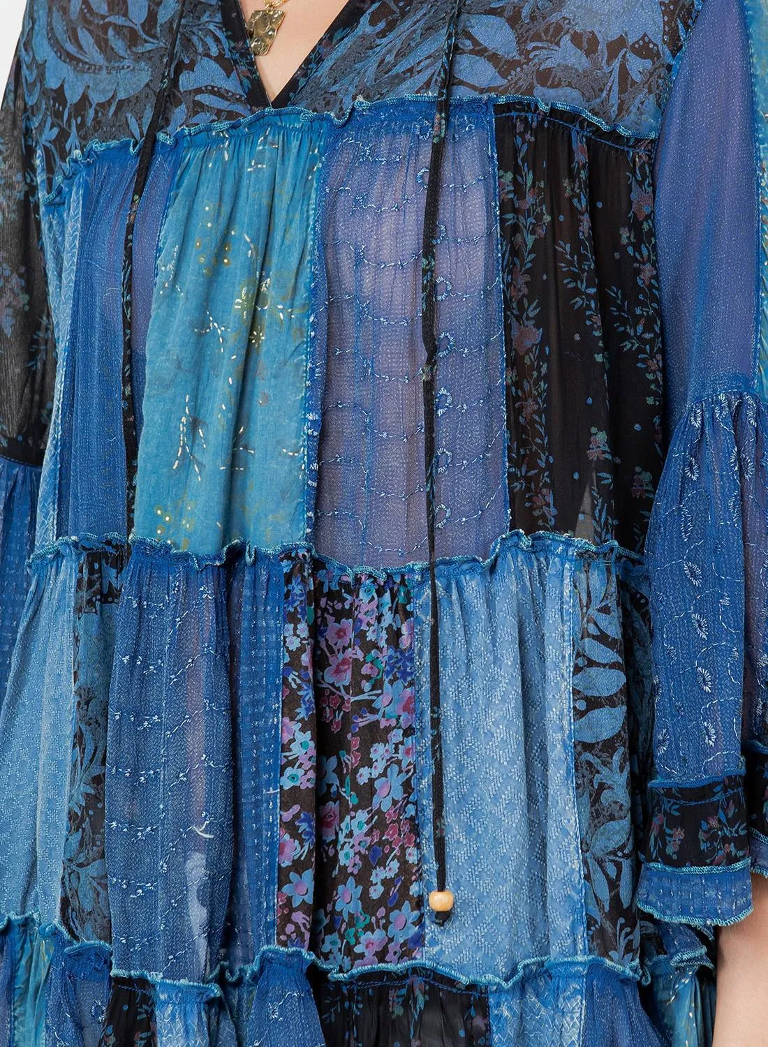 Overdyed Chinese Collar Jhabla Top