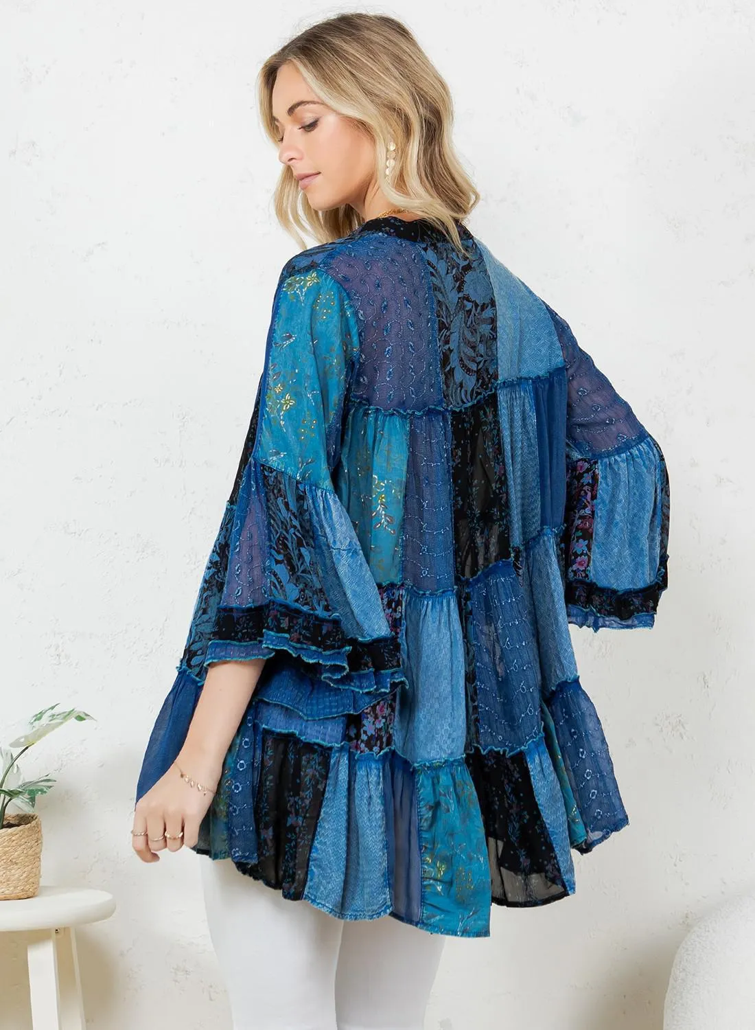 Overdyed Chinese Collar Jhabla Top
