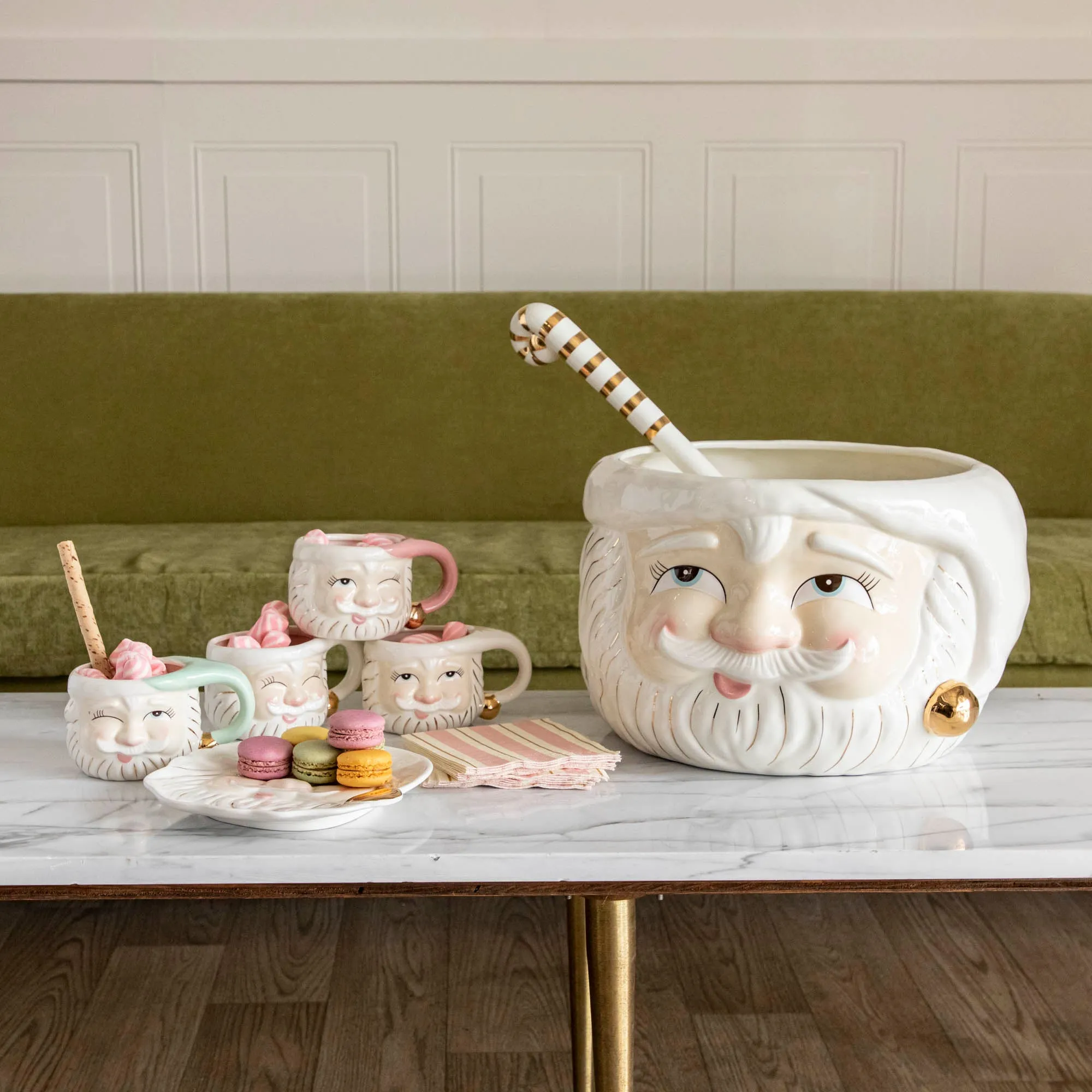 Papa Noel Punch Bowl with Ladle