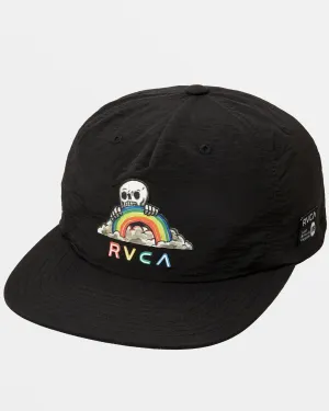 Rainbow Skull Snapback Hat - Black
