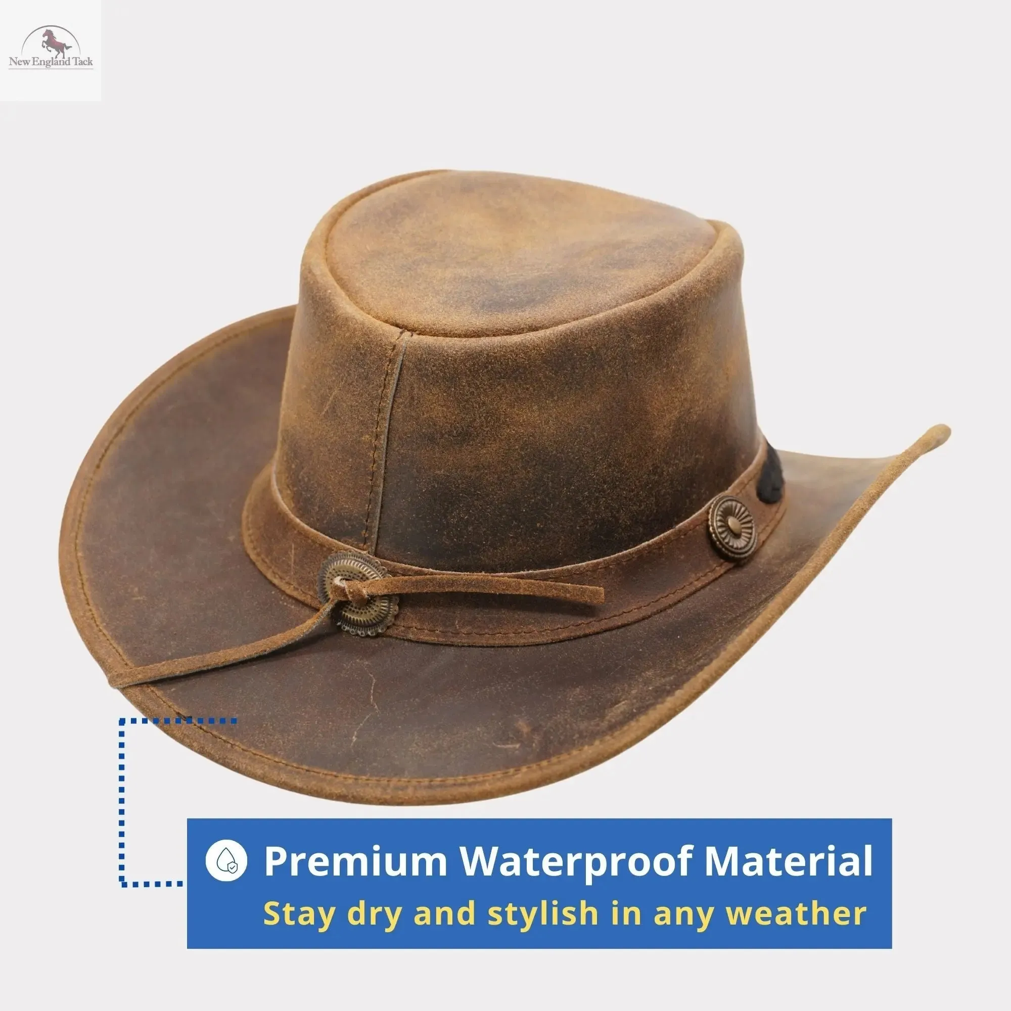 RESISTANCE Premium Australian Style Leather Cowboy Hat | Shapeable Outback Hat for Men and Women