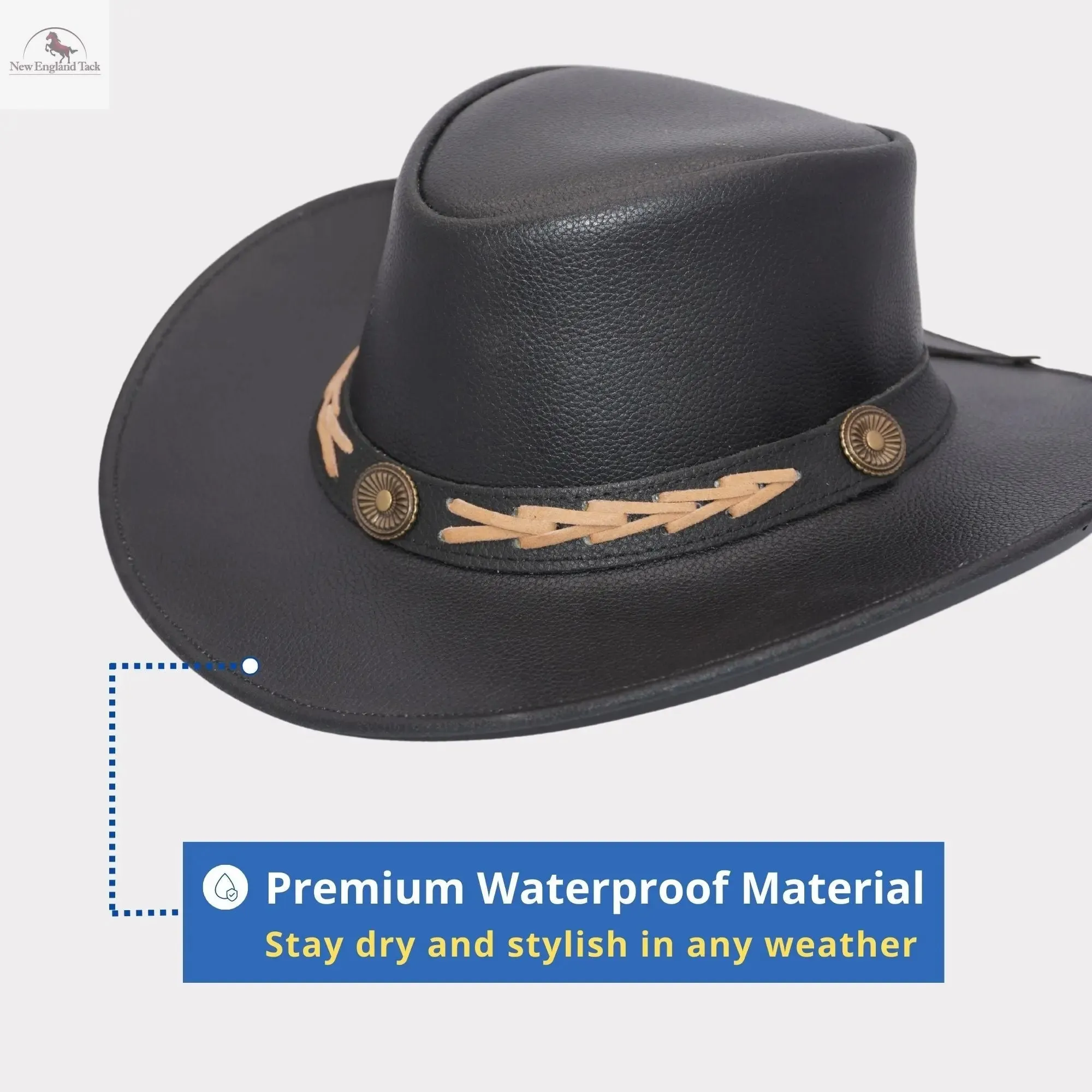 RESISTANCE Premium Australian Style Leather Cowboy Hat | Shapeable Outback Hat for Men and Women