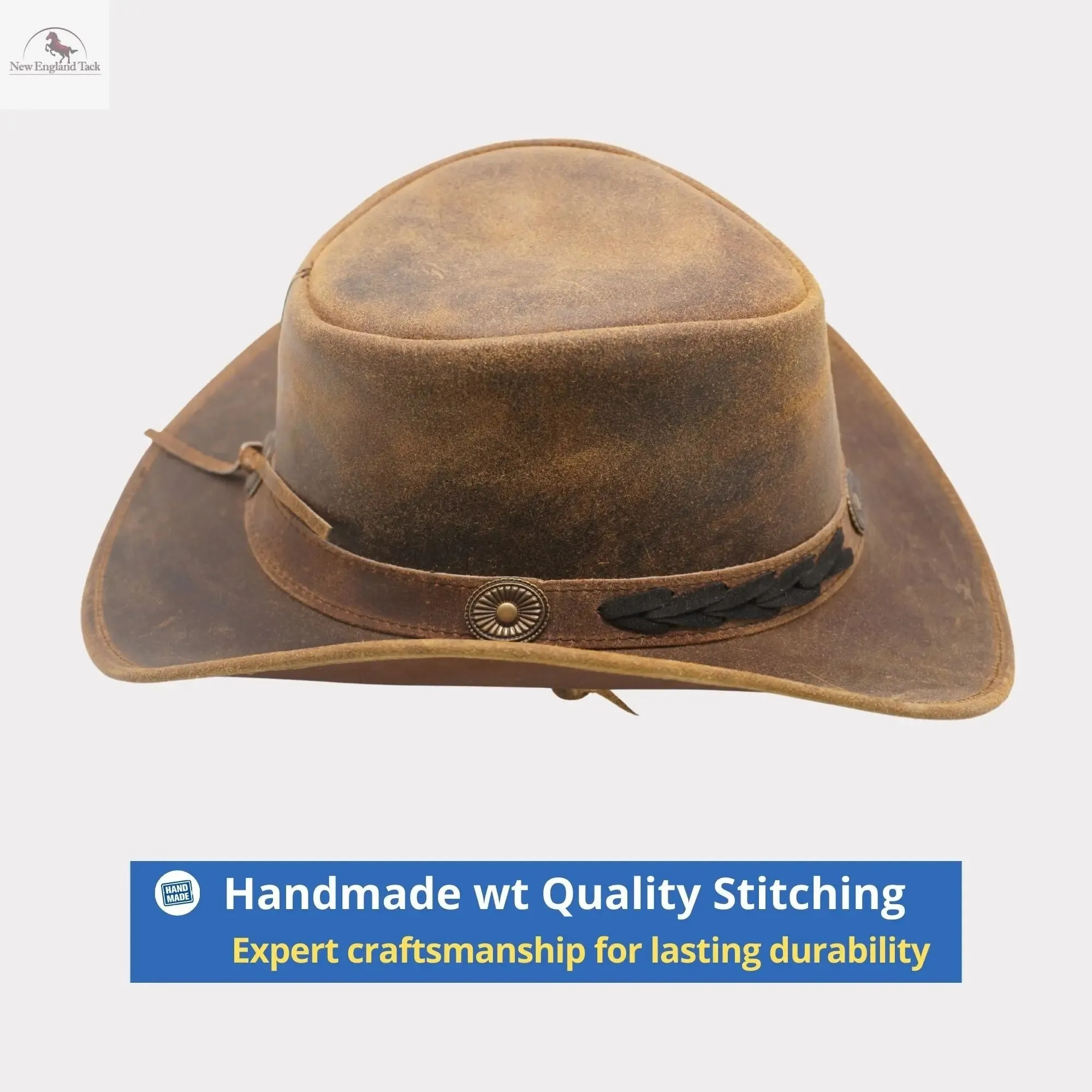 RESISTANCE Premium Australian Style Leather Cowboy Hat | Shapeable Outback Hat for Men and Women